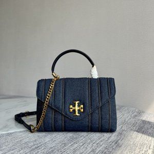 Tory burch Kira Denim Vintage Flap Crossbody Bag